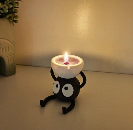 bougeoirs Studio Ghibli Susuwatari, cadeau original, art, bougie, le château ambulant, Spirited Away, spirited away,soot sprite, miyazaki