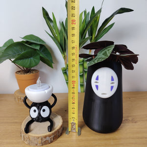 🔥 Lot Décoration Ghibli – Vase No-Face, Bougeoir Susuwatari & Lampe Calcifer Fonctionnelle ✨