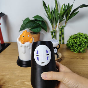 🔥 Lot Décoration Ghibli – Vase No-Face, Bougeoir Susuwatari & Lampe Calcifer Fonctionnelle ✨