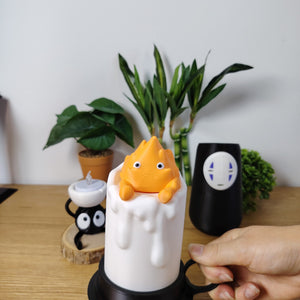 🔥 Lot Décoration Ghibli – Vase No-Face, Bougeoir Susuwatari & Lampe Calcifer Fonctionnelle ✨
