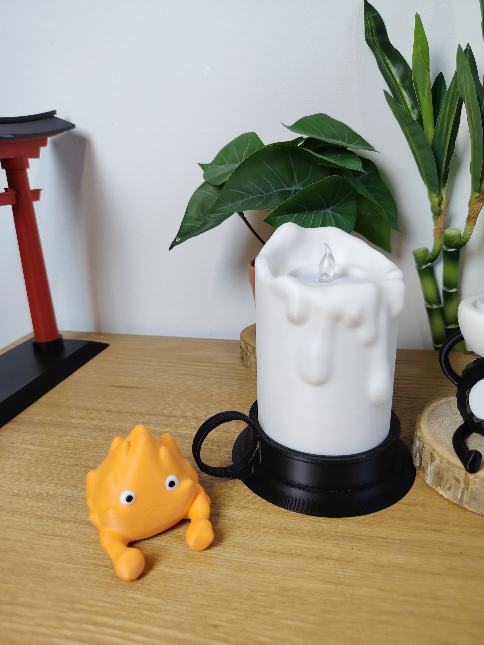 🔥 Lot Décoration Ghibli – Vase No-Face, Bougeoir Susuwatari & Lampe Calcifer Fonctionnelle ✨