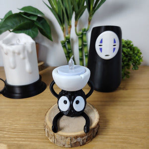 🔥 Lot Décoration Ghibli – Vase No-Face, Bougeoir Susuwatari & Lampe Calcifer Fonctionnelle ✨