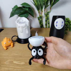 🔥 Lot Décoration Ghibli – Vase No-Face, Bougeoir Susuwatari & Lampe Calcifer Fonctionnelle ✨