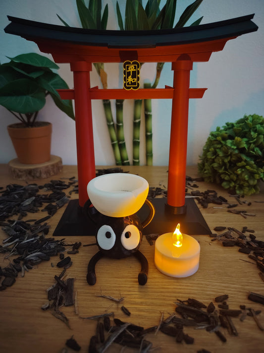 Lot porte torii & bougeoir Susuwatari Ghibli