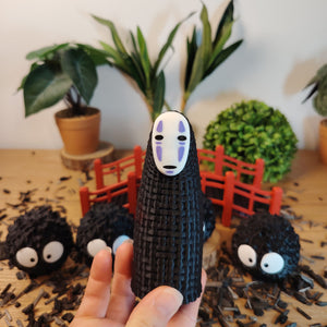 🌸 Lot Décoration Japonaise – Pont Japonais, No-Face & Susuwatari – Univers Ghibli ⛩️✨