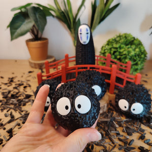 🌸 Lot Décoration Japonaise – Pont Japonais, No-Face & Susuwatari – Univers Ghibli ⛩️✨