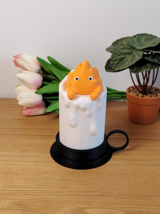 Lampe Studio Ghibli, lampe calcifer ghibli, cadeau original, art, bougie, le château ambulant,howls moving castle, spirited away,soot sprite