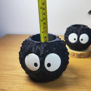 Vase Susuwatari, noiraude Ghibli, le voyage de Chihiro, Totoro, studio Ghibli, Kodama, Miyazaki, pot de fleur