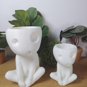 Vase kodama blanc , noiraude Ghibli, le voyage de Chihiro, Totoro, studio Ghibli, princesse Mononoké, Miyazaki, pot de fleur, tree spirit