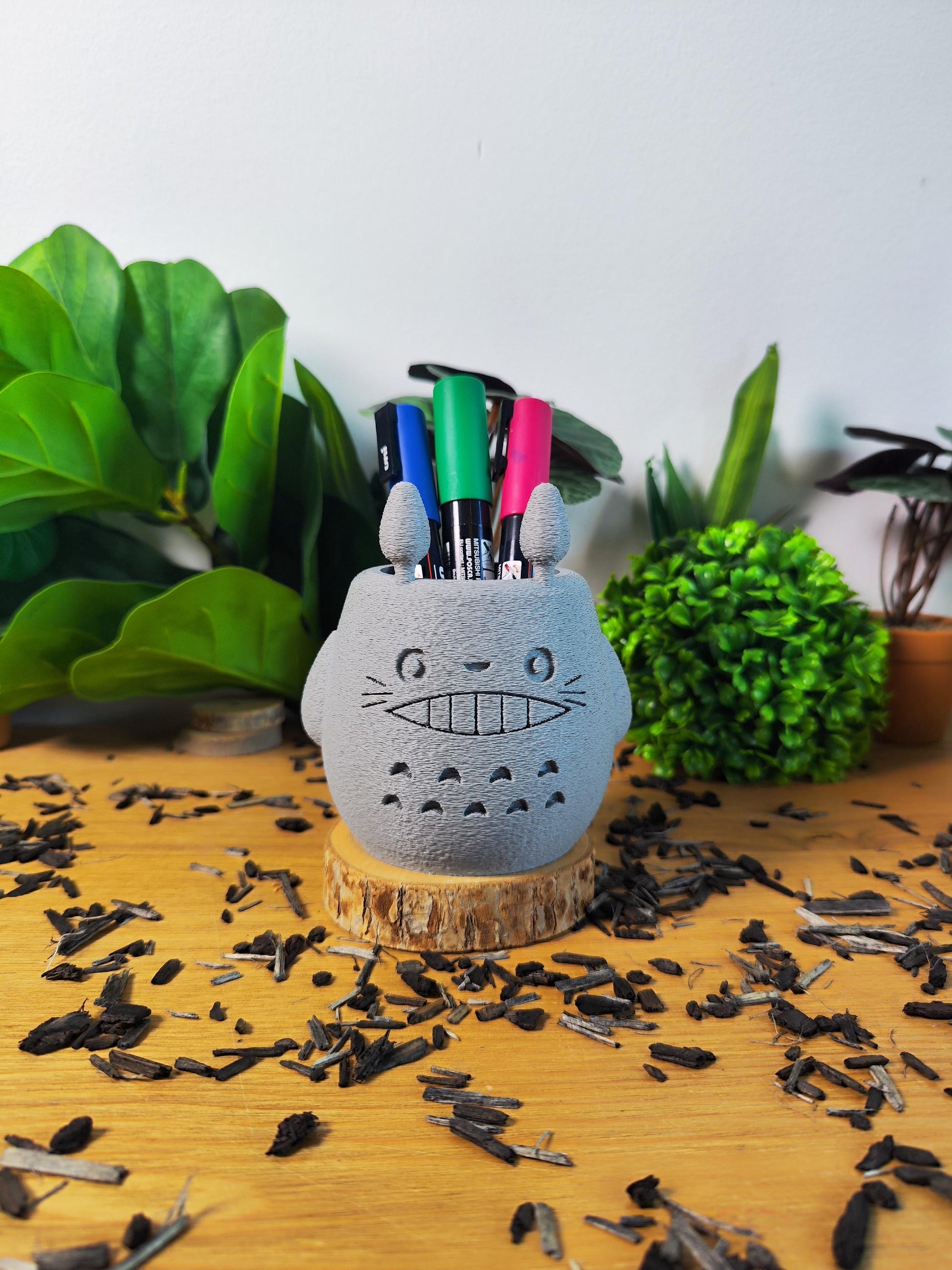 Vase Totoro, Ghibli, le voyage de Chihiro, Totoro, studio Ghibli, Kodama, Miyazaki, pot de fleur, noiraude