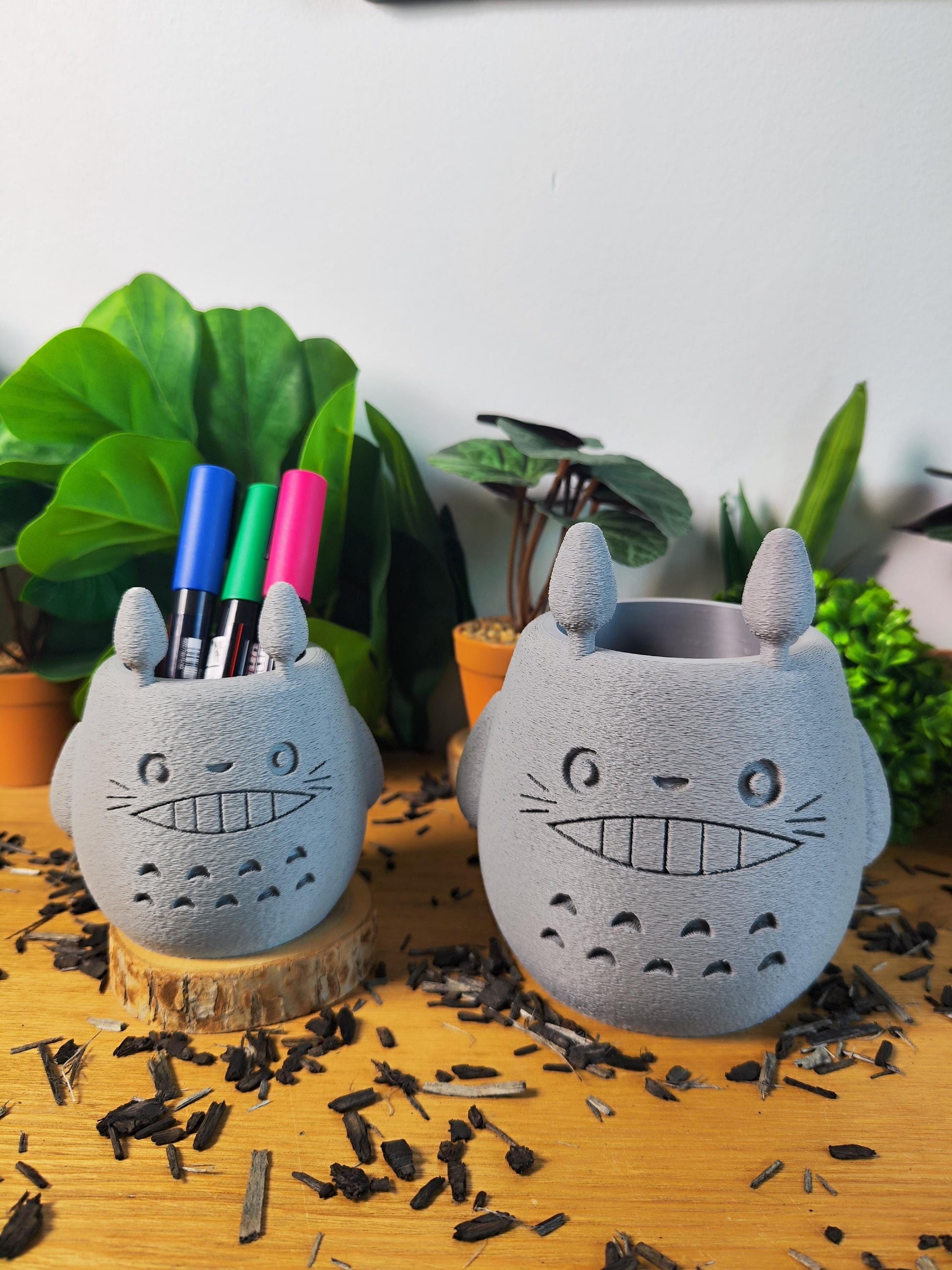 Vase Totoro, Ghibli, le voyage de Chihiro, Totoro, studio Ghibli, Kodama, Miyazaki, pot de fleur, noiraude