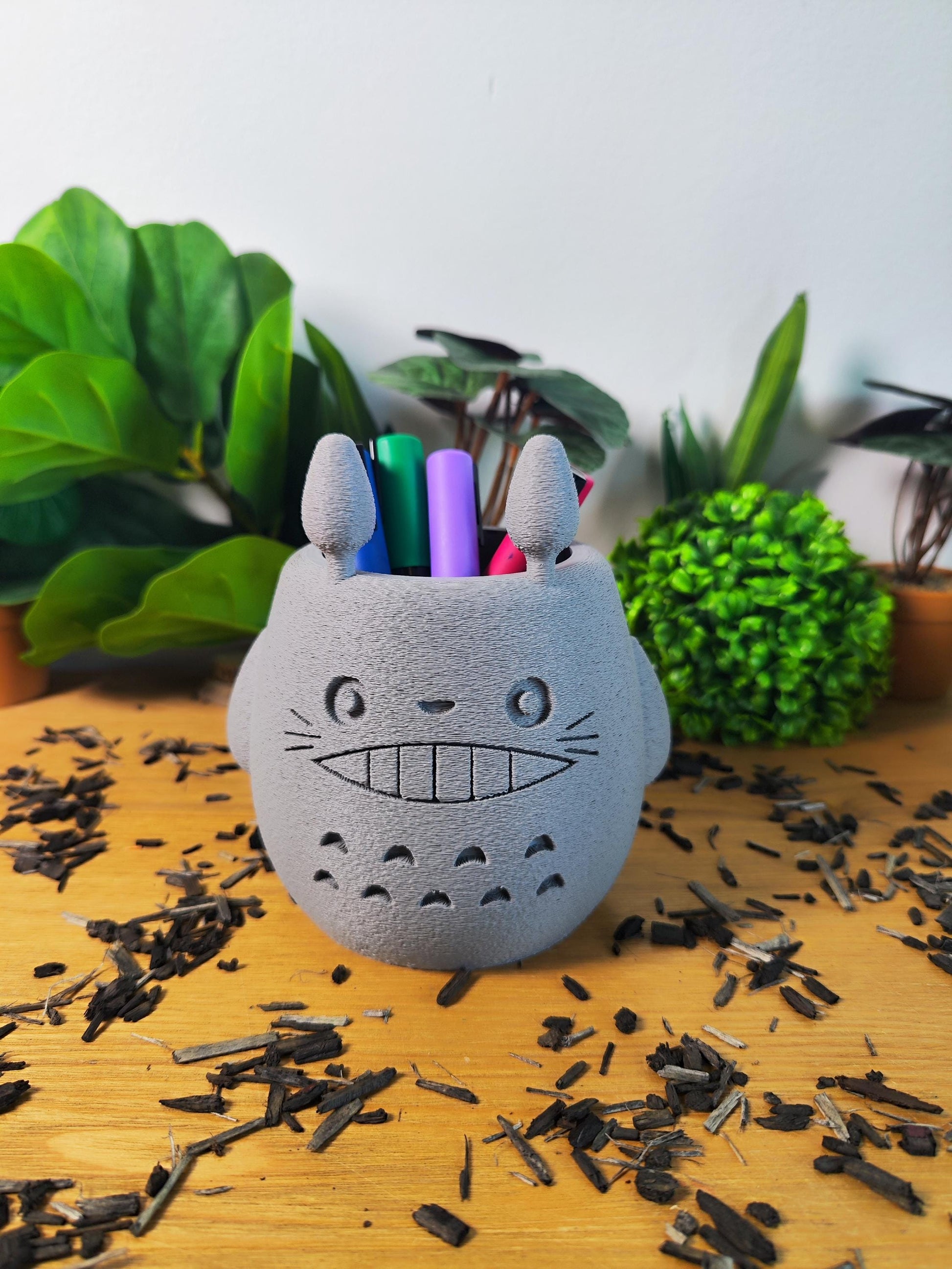 Vase Totoro, Ghibli, le voyage de Chihiro, Totoro, studio Ghibli, Kodama, Miyazaki, pot de fleur, noiraude