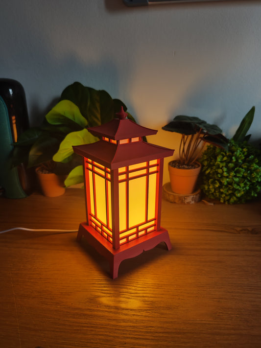 🏮 Lampe Lanterne Japonaise LED Rouge – Style Temple – Décoration Zen USB ⛩️✨