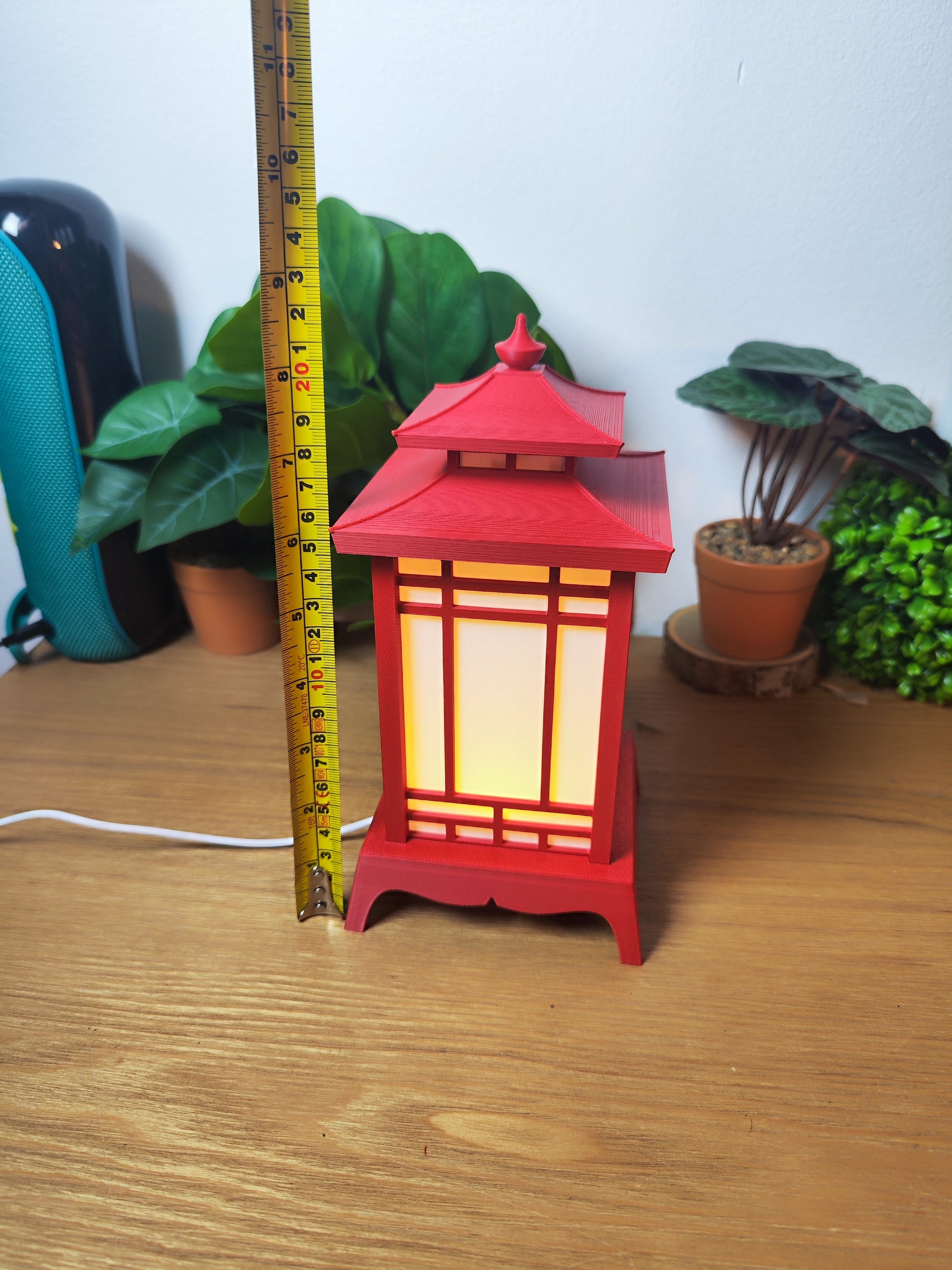 🏮 Lampe Lanterne Japonaise LED Rouge – Style Temple – Décoration Zen USB ⛩️✨ - vue 8