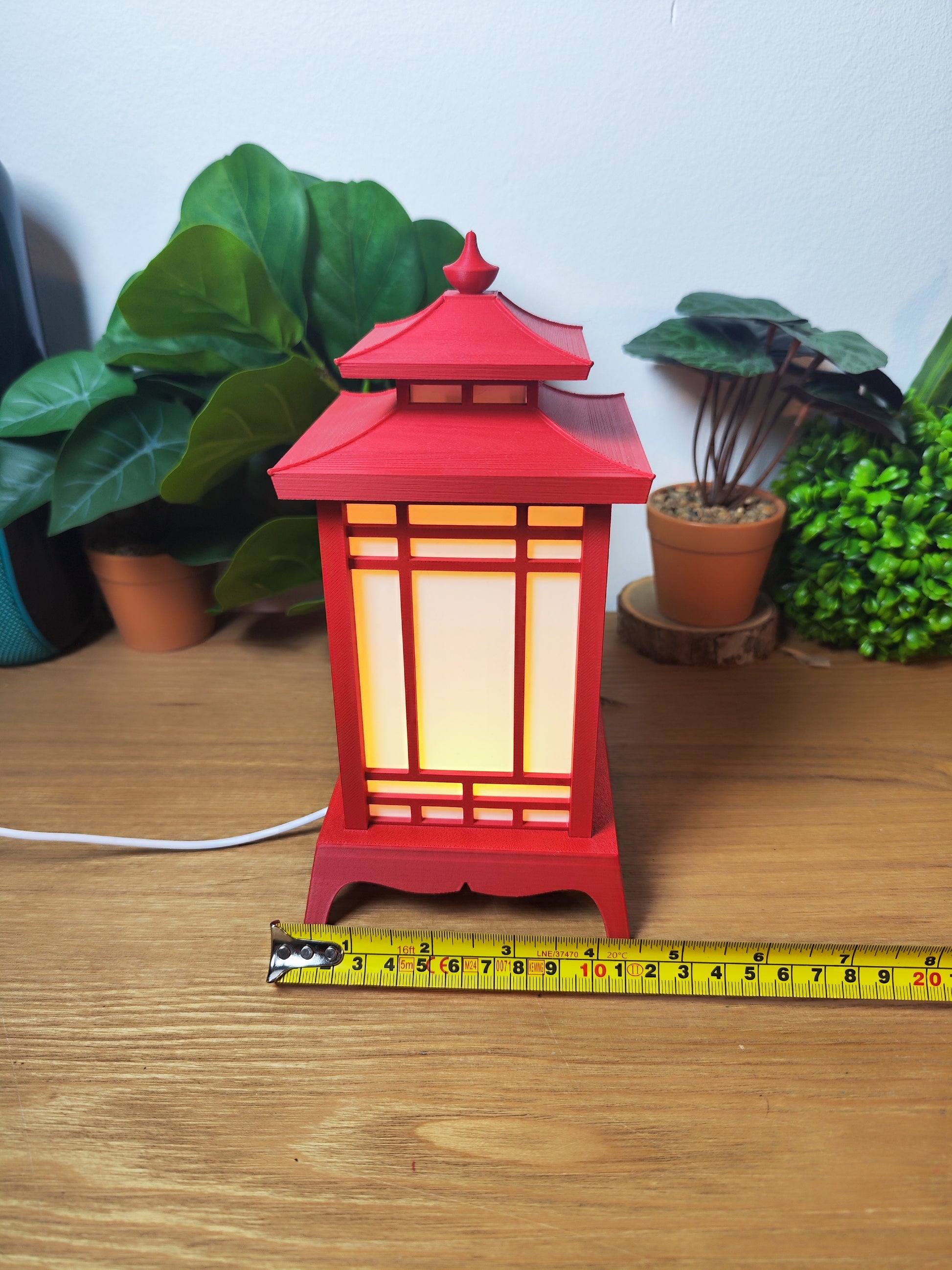 🏮 Lampe Lanterne Japonaise LED Rouge – Style Temple – Décoration Zen USB ⛩️✨ - vue 9