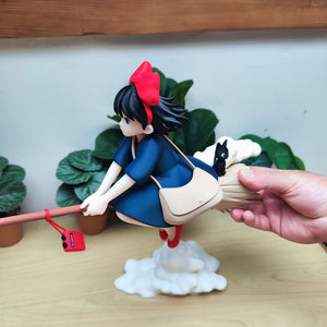Figurine Kiki la Petite Sorcière avec Jiji | Décoration Studio Ghibli | Statue Anime Japonaise Imprimée en 3D | Cadeau Fan Ghibli