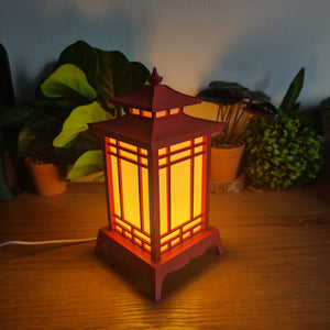 🏮 Lampe Lanterne Japonaise LED Rouge – Style Temple – Décoration Zen USB ⛩️✨ - vue 5