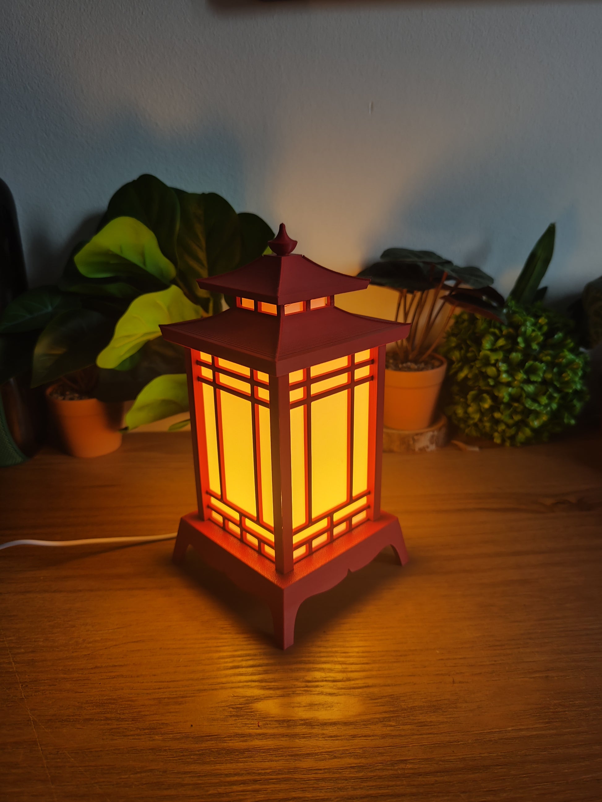 🏮 Lampe Lanterne Japonaise LED Rouge – Style Temple – Décoration Zen USB ⛩️✨ - vue 5