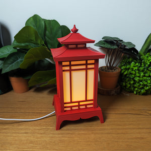 🏮 Lampe Lanterne Japonaise LED Rouge – Style Temple – Décoration Zen USB ⛩️✨ - vue 10