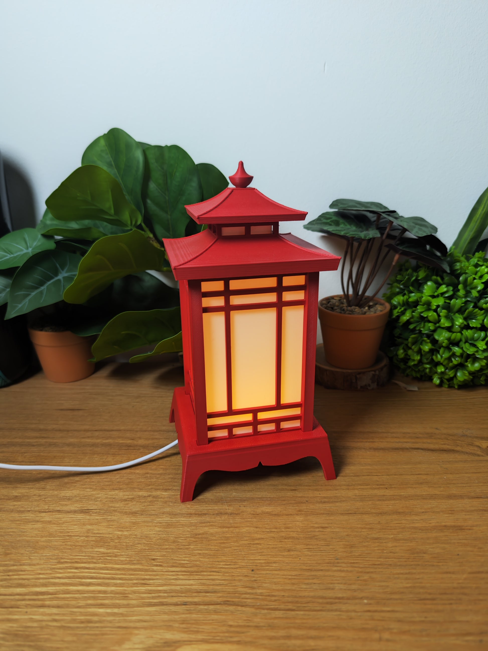 🏮 Lampe Lanterne Japonaise LED Rouge – Style Temple – Décoration Zen USB ⛩️✨ - vue 10