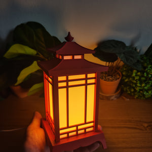 🏮 Lampe Lanterne Japonaise LED Rouge – Style Temple – Décoration Zen USB ⛩️✨ - vue 3