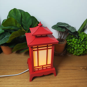 🏮 Lampe Lanterne Japonaise LED Rouge – Style Temple – Décoration Zen USB ⛩️✨ - vue 11