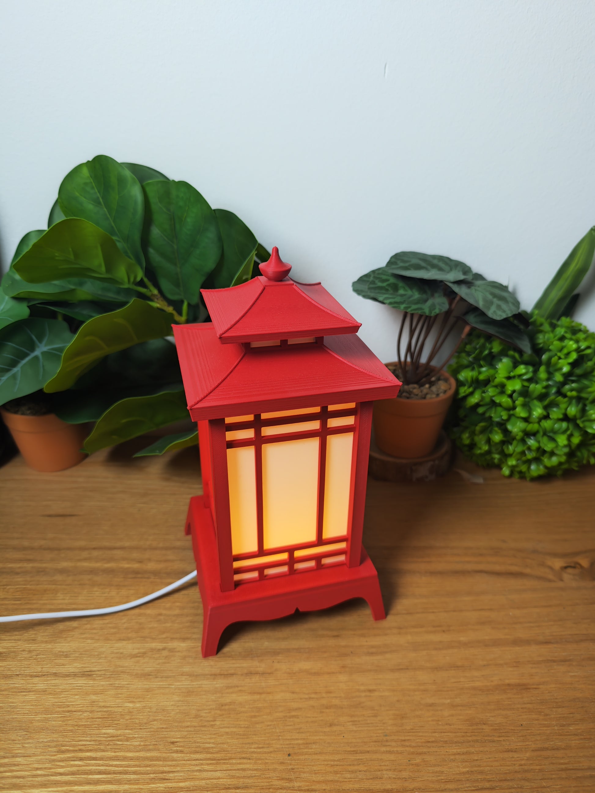 🏮 Lampe Lanterne Japonaise LED Rouge – Style Temple – Décoration Zen USB ⛩️✨ - vue 11